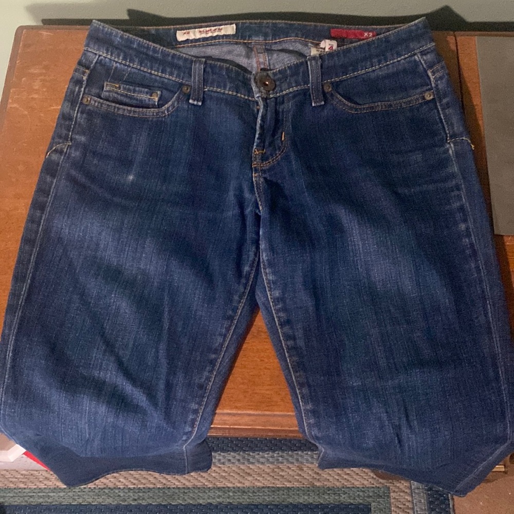 X2 Slim Low Rise Flare Leg Indigo Denim 4 Regular